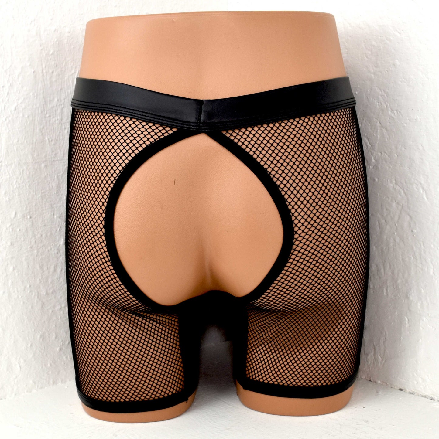 Long Pants Netz Kunstleder Back open