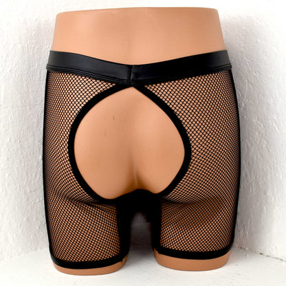 Long Pants Netz Kunstleder Back open