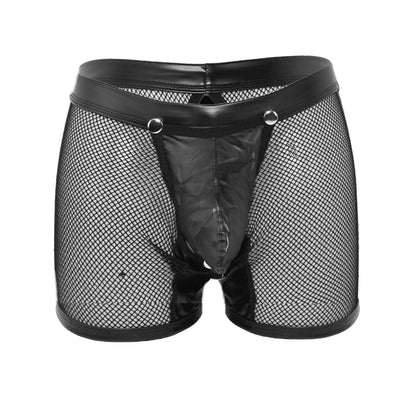Long Pants Netz Kunstleder Back open