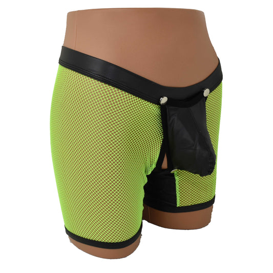 Long Pants Netz Kunstleder Back open