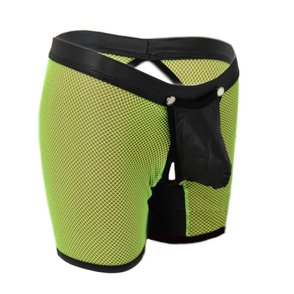 Long Pants Netz Kunstleder Back open
