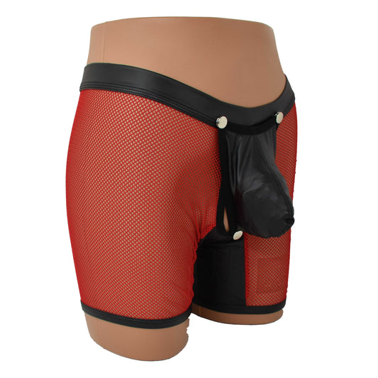 Long Pants Netz Kunstleder Back open