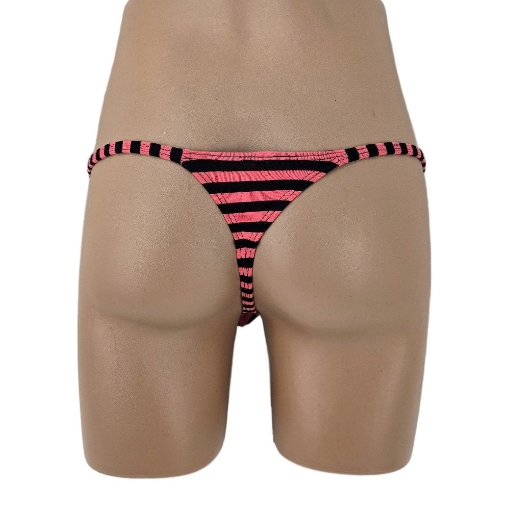 Mens thong bulge pouch MicroMini Gestreift