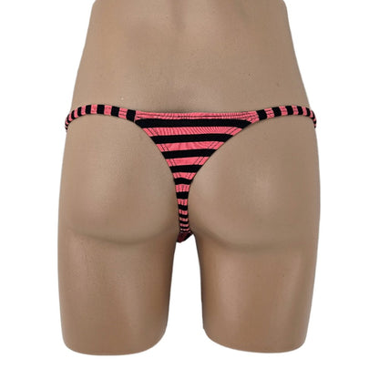 Mens thong bulge pouch MicroMini Gestreift