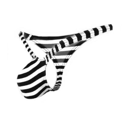 Mens thong bulge pouch MicroMini Striped