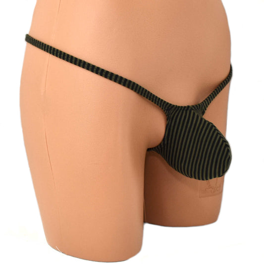 Mens thong bulge pouch MicroMini gestreift