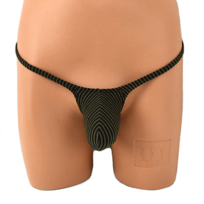 Mens thong bulge pouch MicroMini gestreift