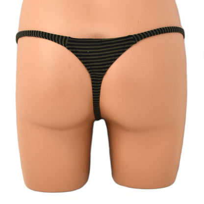 Mens thong bulge pouch MicroMini gestreift