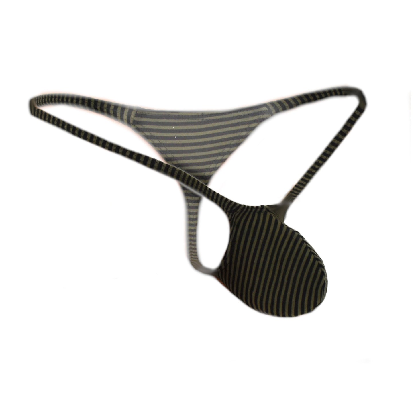 Mens thong bulge pouch MicroMini gestreift