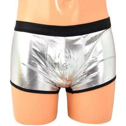 Metallic Shorts mit schwarzem Rand