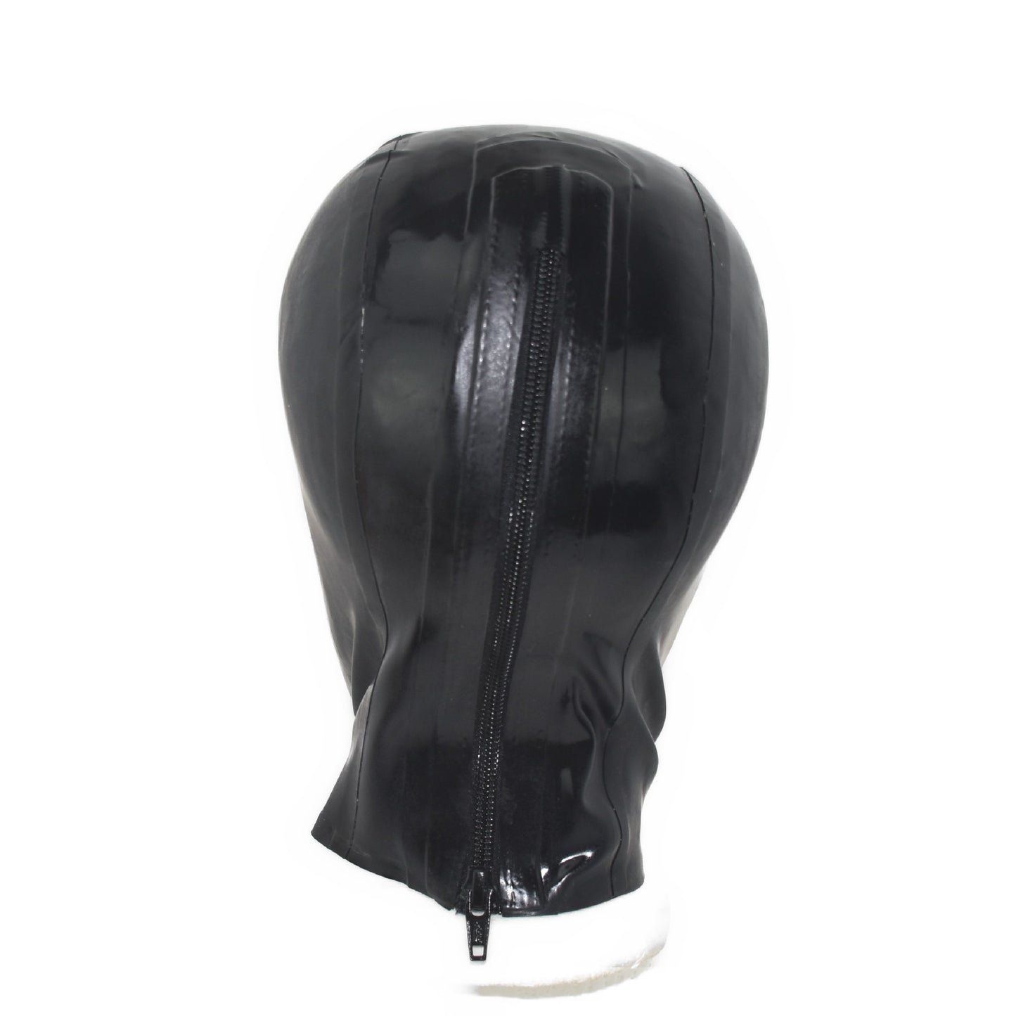 Latex Maske Schwarz mit Mund und Augenringen Hand made