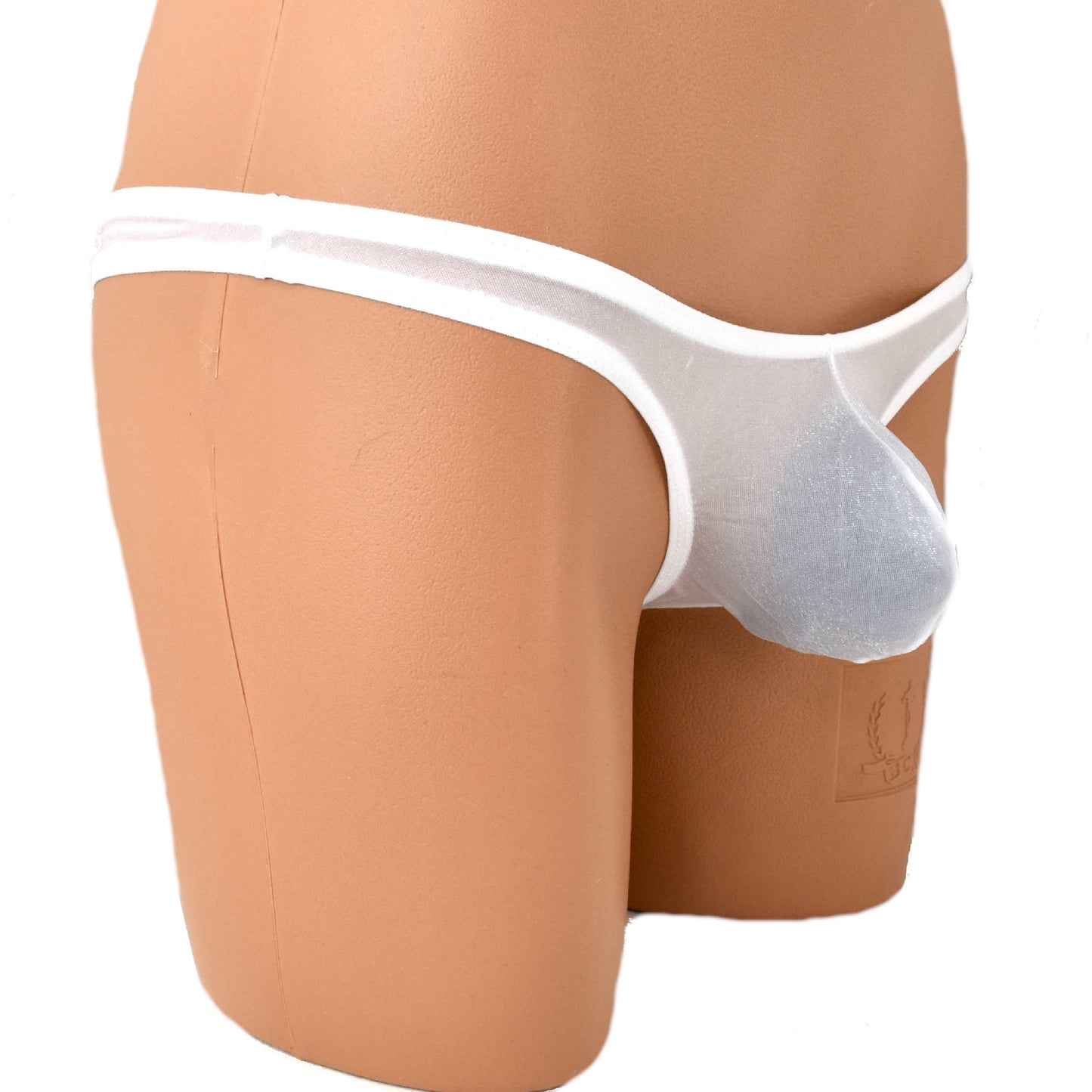 String thong with glittering fibers