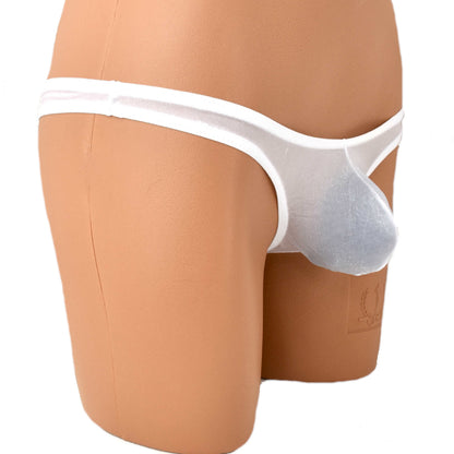 String thong with glittering fibers