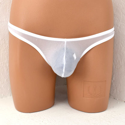 String thong with glittering fibers