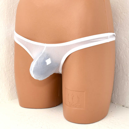 String thong with glittering fibers