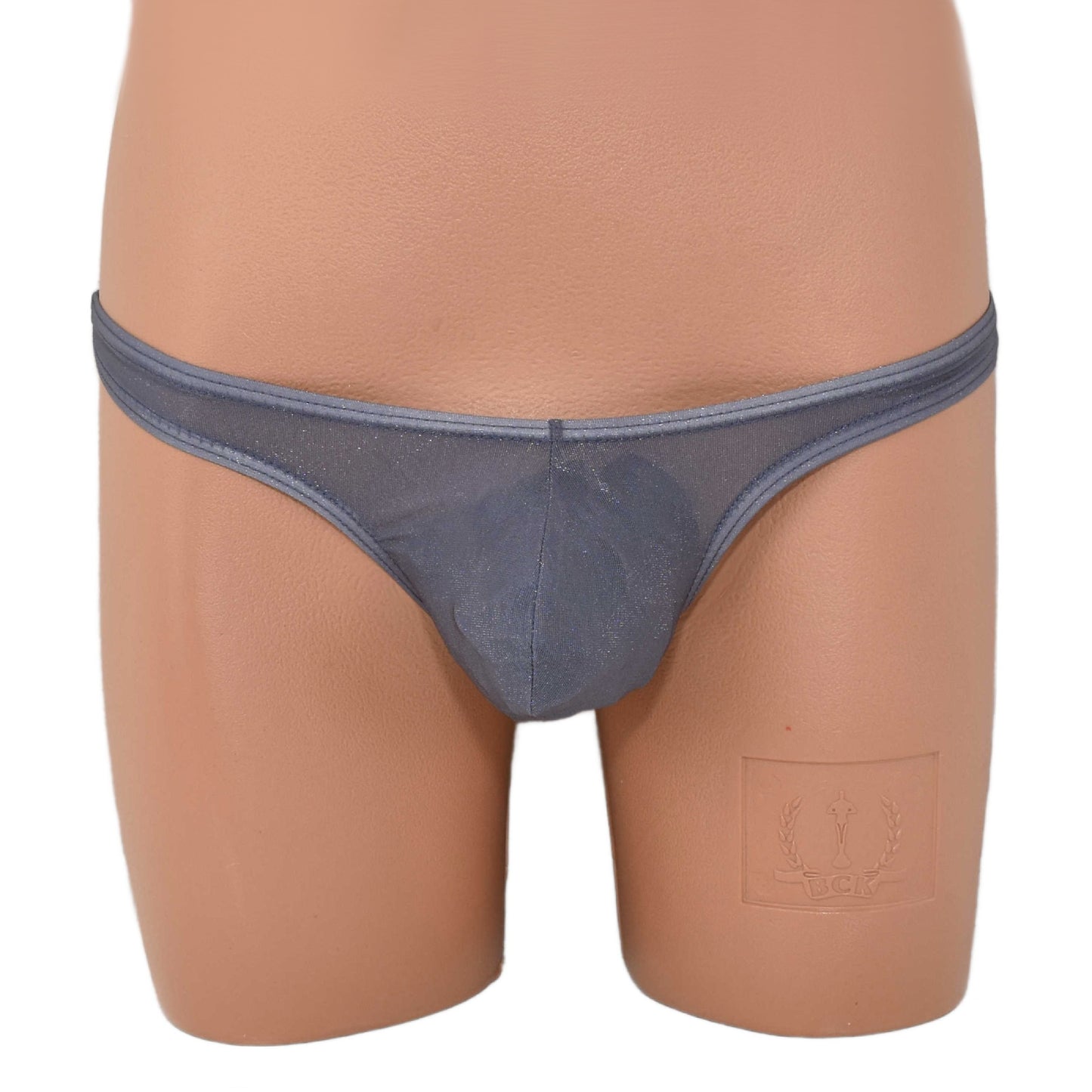 String thong with glittering fibers