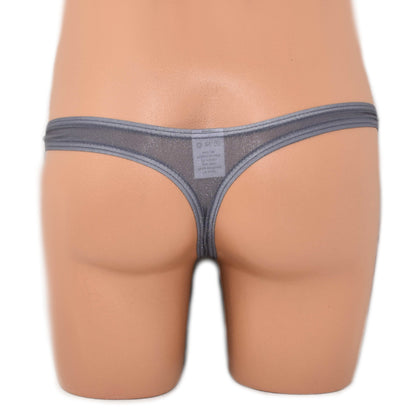 String thong with glittering fibers