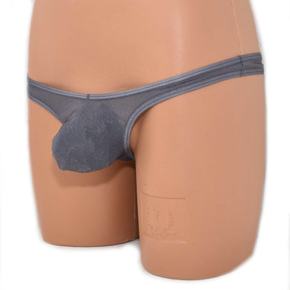 String thong with glittering fibers