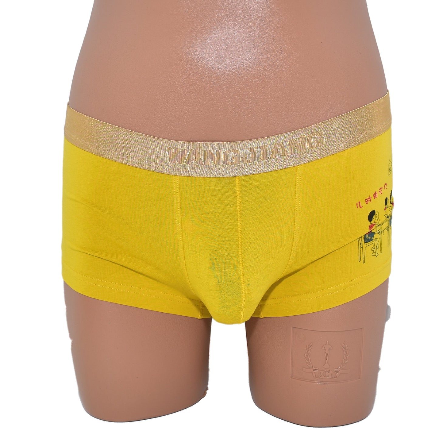 Boxer mit Goldrand Comicdruck