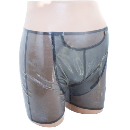 Latex transparent Shorts mit Eingriff und Innenbeutel