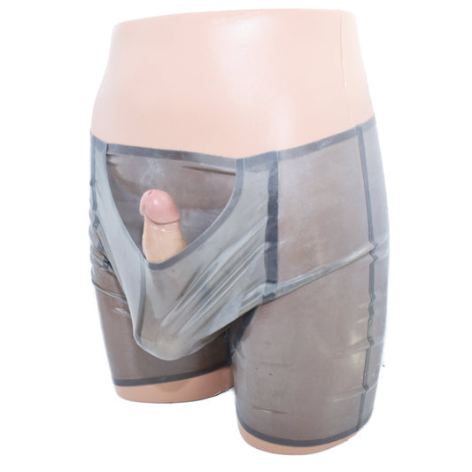 Latex transparent Shorts mit Eingriff und Innenbeutel
