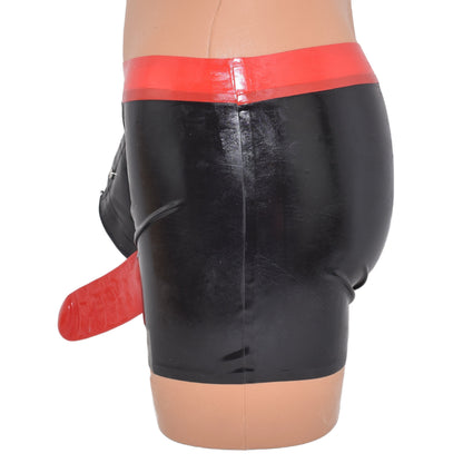 Latex Shorts mit Doppel-Reißverschluss/Innenkondom