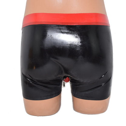 Latex Shorts mit Doppel-Reißverschluss/Innenkondom