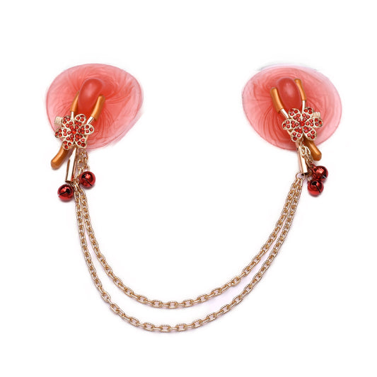 Nippelklammern mit Blumen und Kette