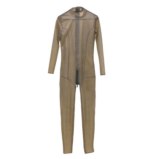 Latex Ganzkörperbody Reißverschluss transparent schwarz