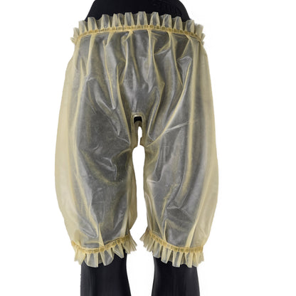 Latex ruffled trousers open crotch - open at the crotch