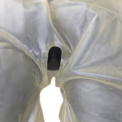 Latex ruffled trousers open crotch - open at the crotch