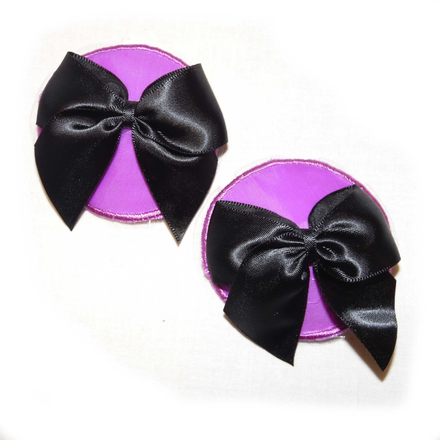 Nippel Cover Rund Lila Schleife schwarz