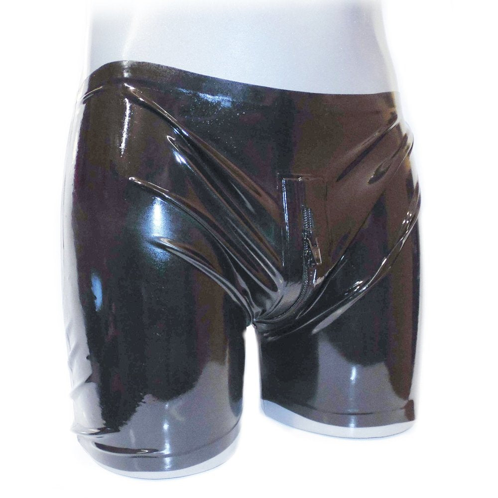 Latex Shorts mit durchgehendem Reißverschluss