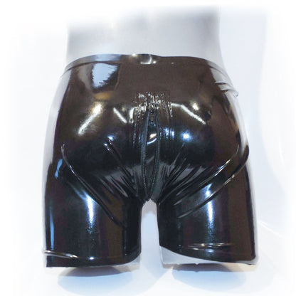 Latex Shorts mit durchgehendem Reißverschluss