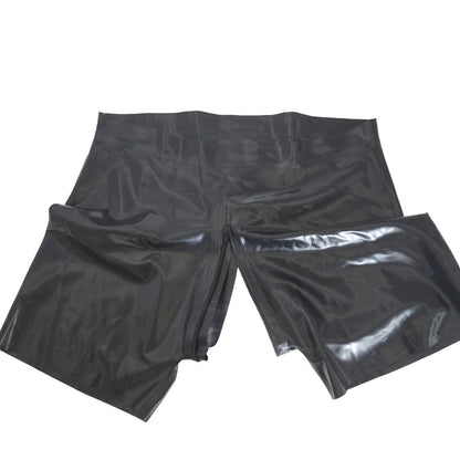 Latex Shorts mit durchgehendem Reißverschluss