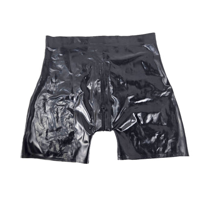Latex Shorts mit durchgehendem Reißverschluss