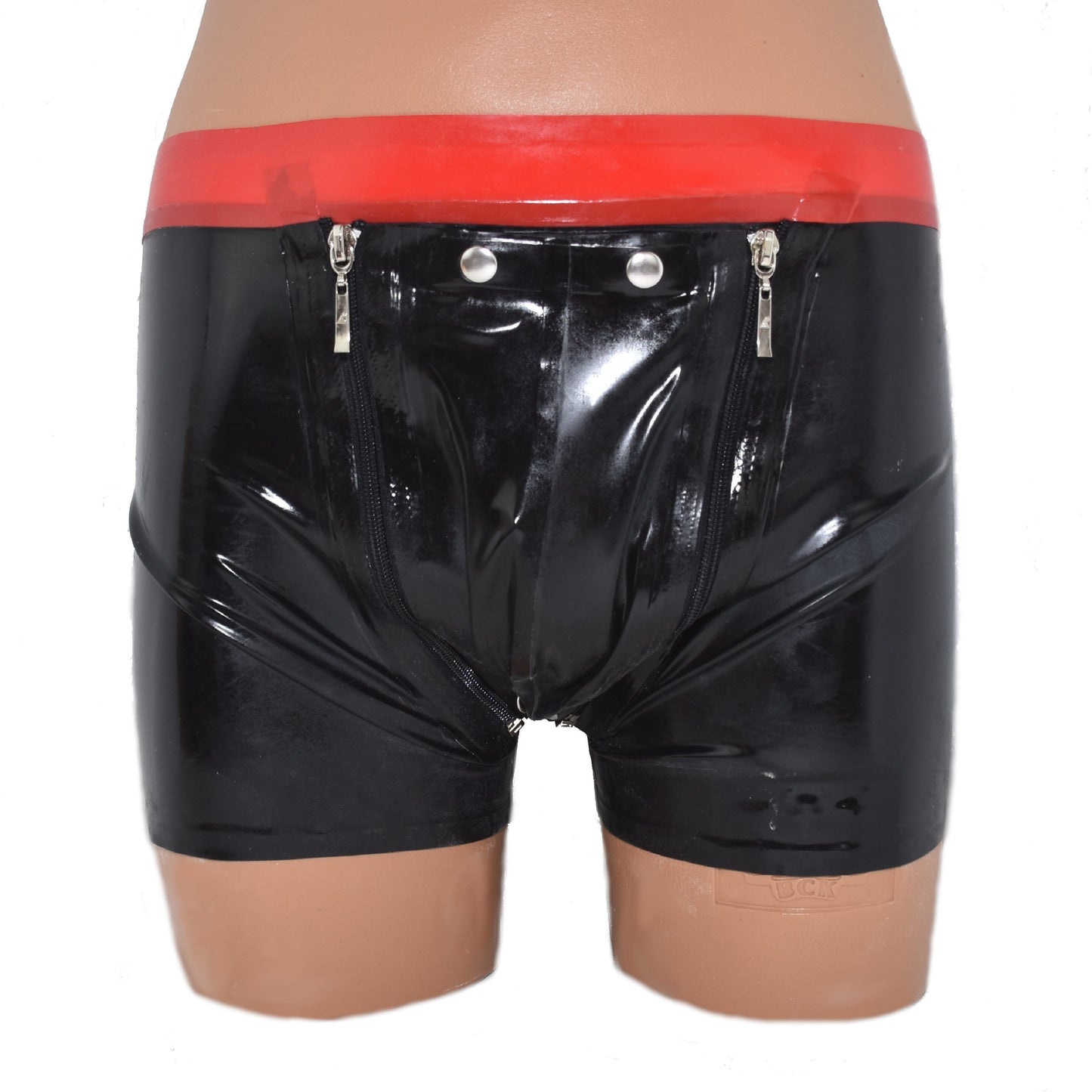 Latex Shorts mit Doppel-Reißverschluss/Innenbeutel