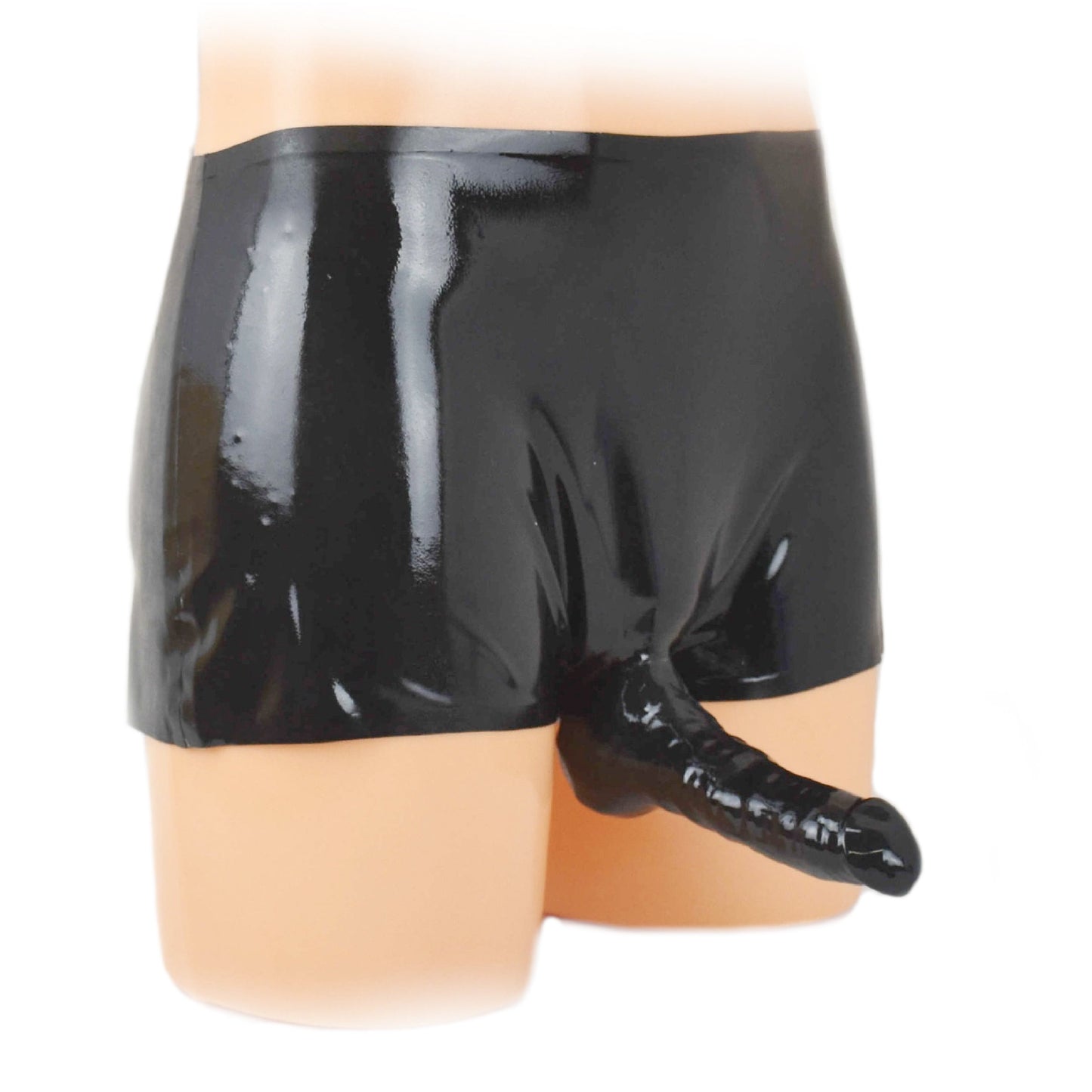 Latex pants with 0.4 mm condom
