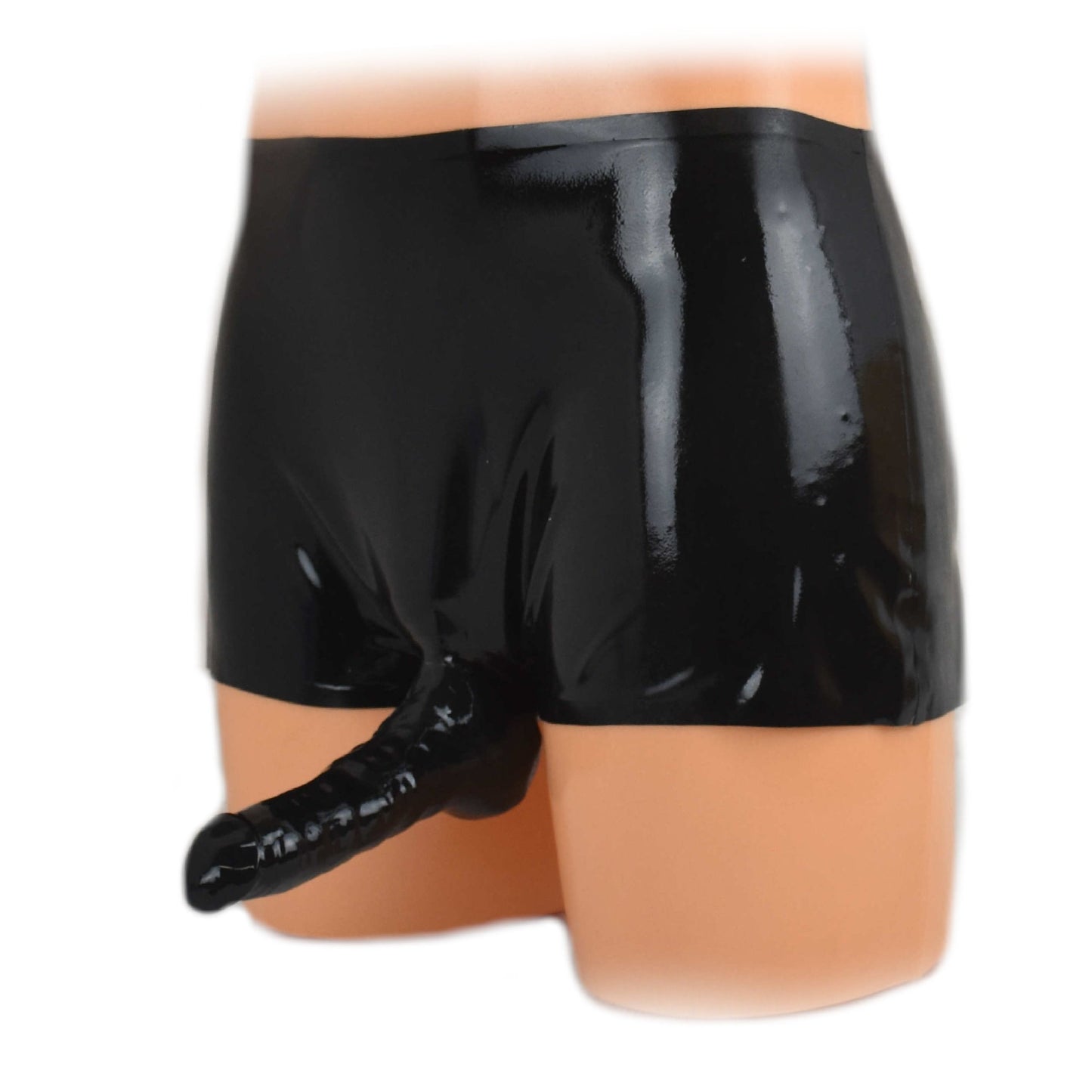 Latex pants with 0.4 mm condom