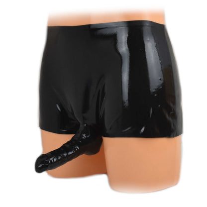 Latex pants with 0.4 mm condom