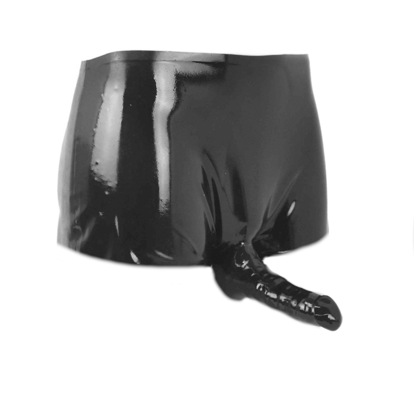 Latex pants with 0.4 mm condom