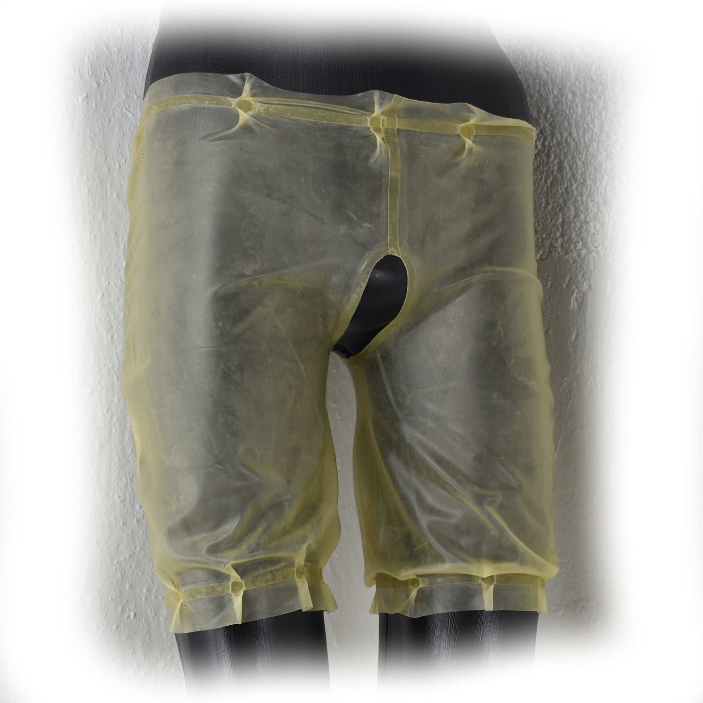 Latex Rüschen Hose im Schritt offen Taille 60 cm