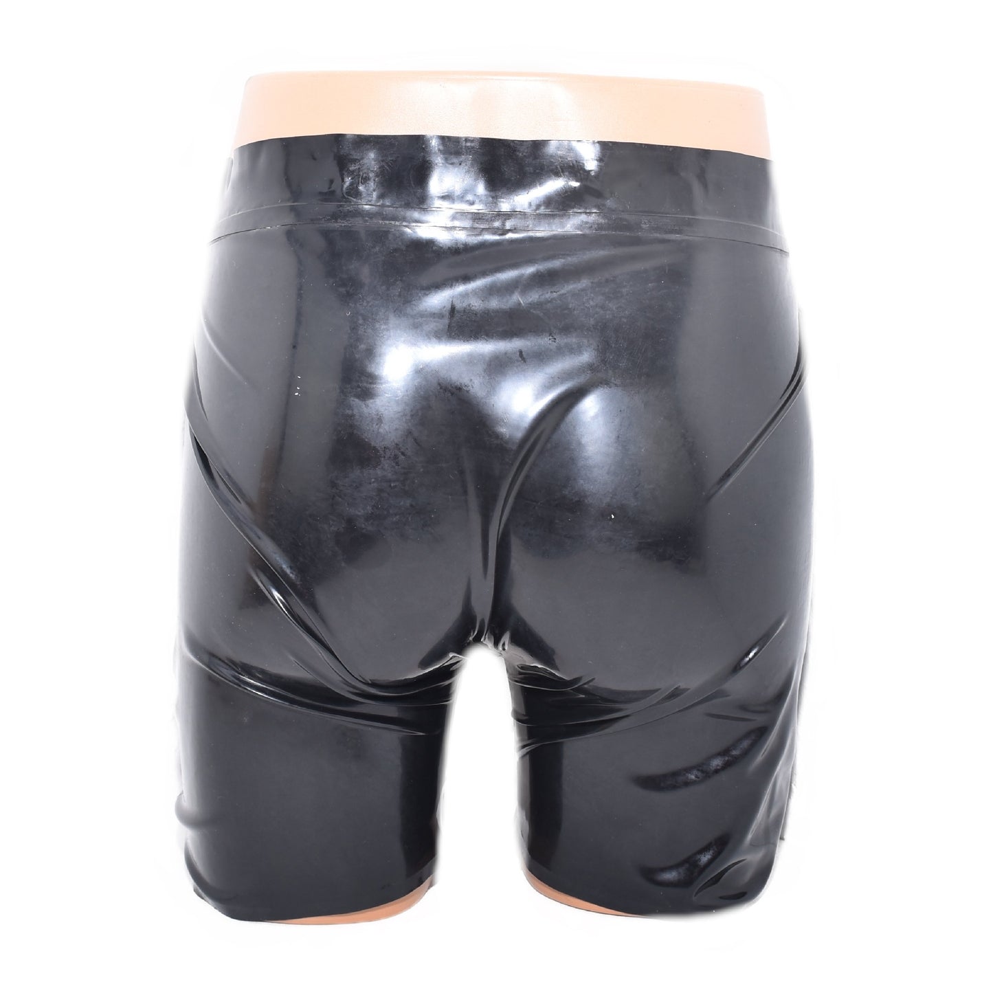 Latex Shorts mit transparentem Einsatz