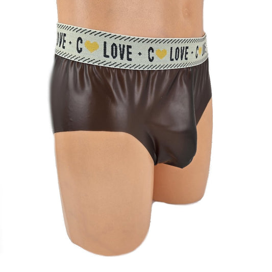 Latex Slip Schwarz-Transparent mit Rand