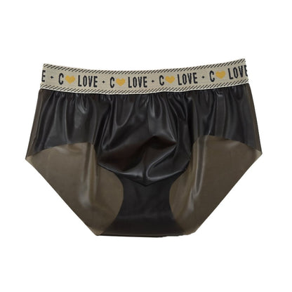Latex Slip Schwarz-Transparent mit Rand