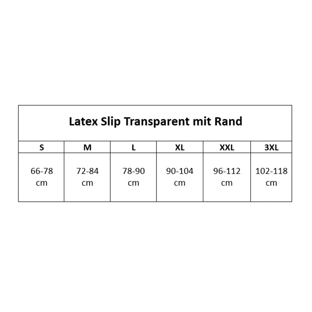 Latex Slip Schwarz-Transparent mit Rand