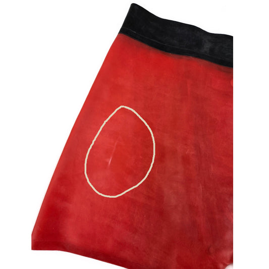 Latex Shorts mit Doppel-Reißverschluss/Innenbeutel Rot Mangel