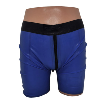 Latex Shorts Zwei-Wege-Reißverschluss durchgehend