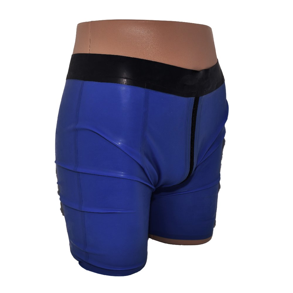 Latex Shorts Zwei-Wege-Reißverschluss durchgehend