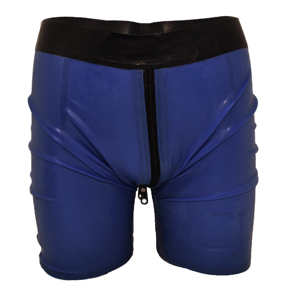 Latex Shorts Zwei-Wege-Reißverschluss durchgehend